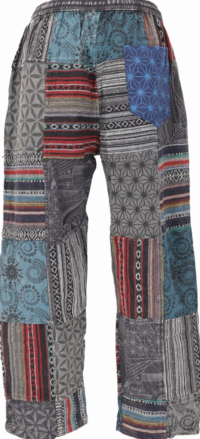 GURU SHOP Patchwork Yogahose, Goa Hose, Loose fit Hose, Herren