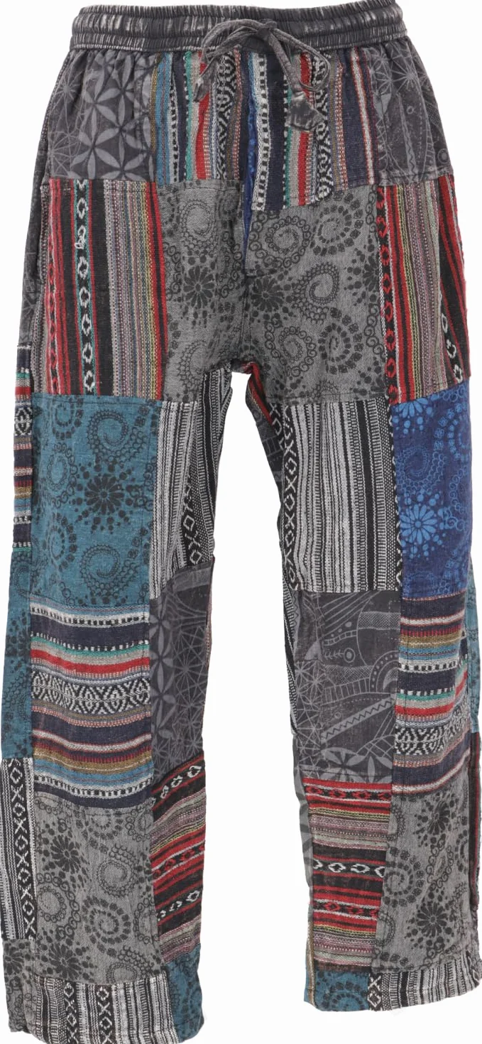 GURU SHOP Patchwork Yogahose, Goa Hose, Loose fit Hose, Herren