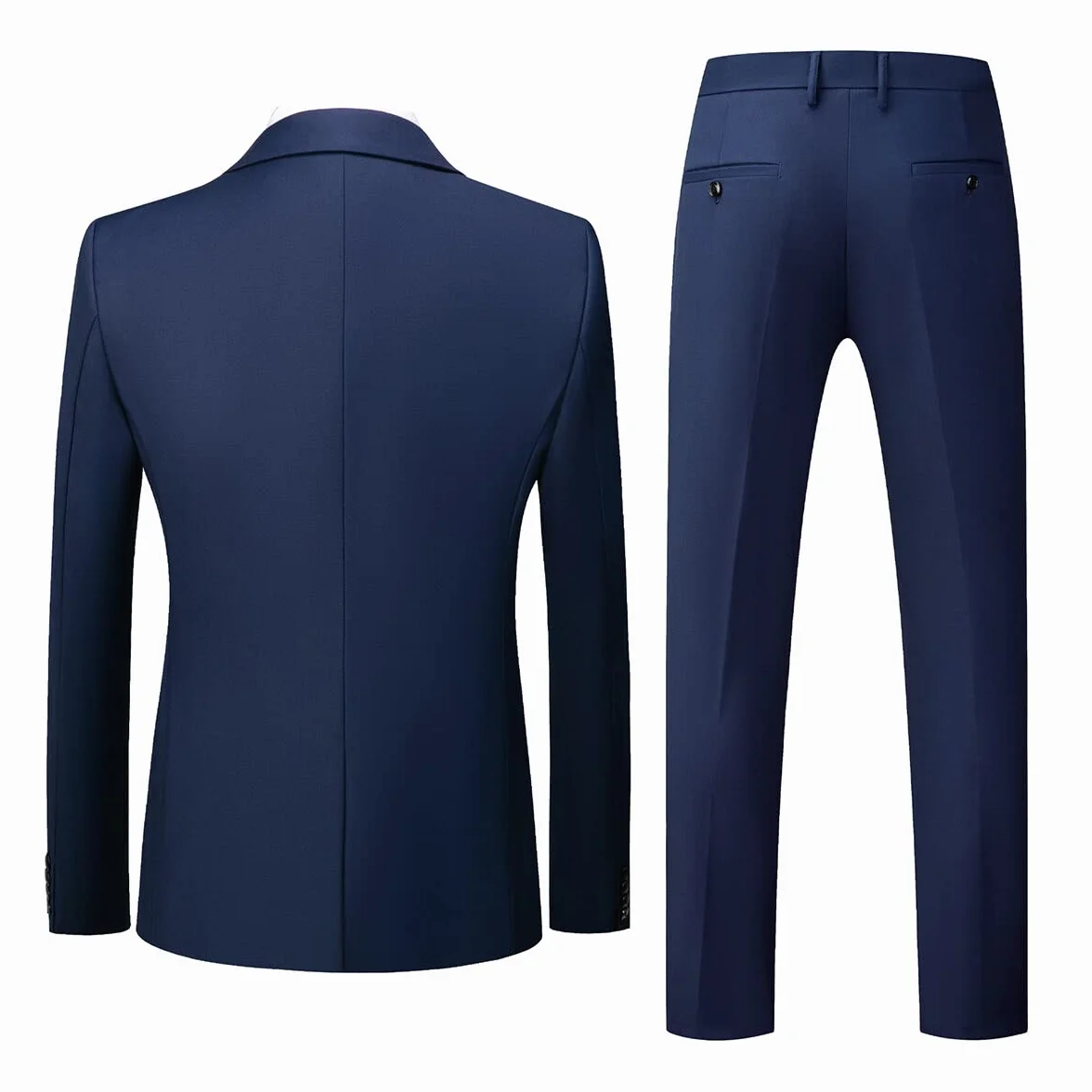Allthemen Herren Anzug 3-teilig Slim Fit Einreihig Zwei Knöpfe Hochzeit Smoking Anzug Blazer Weste Hose