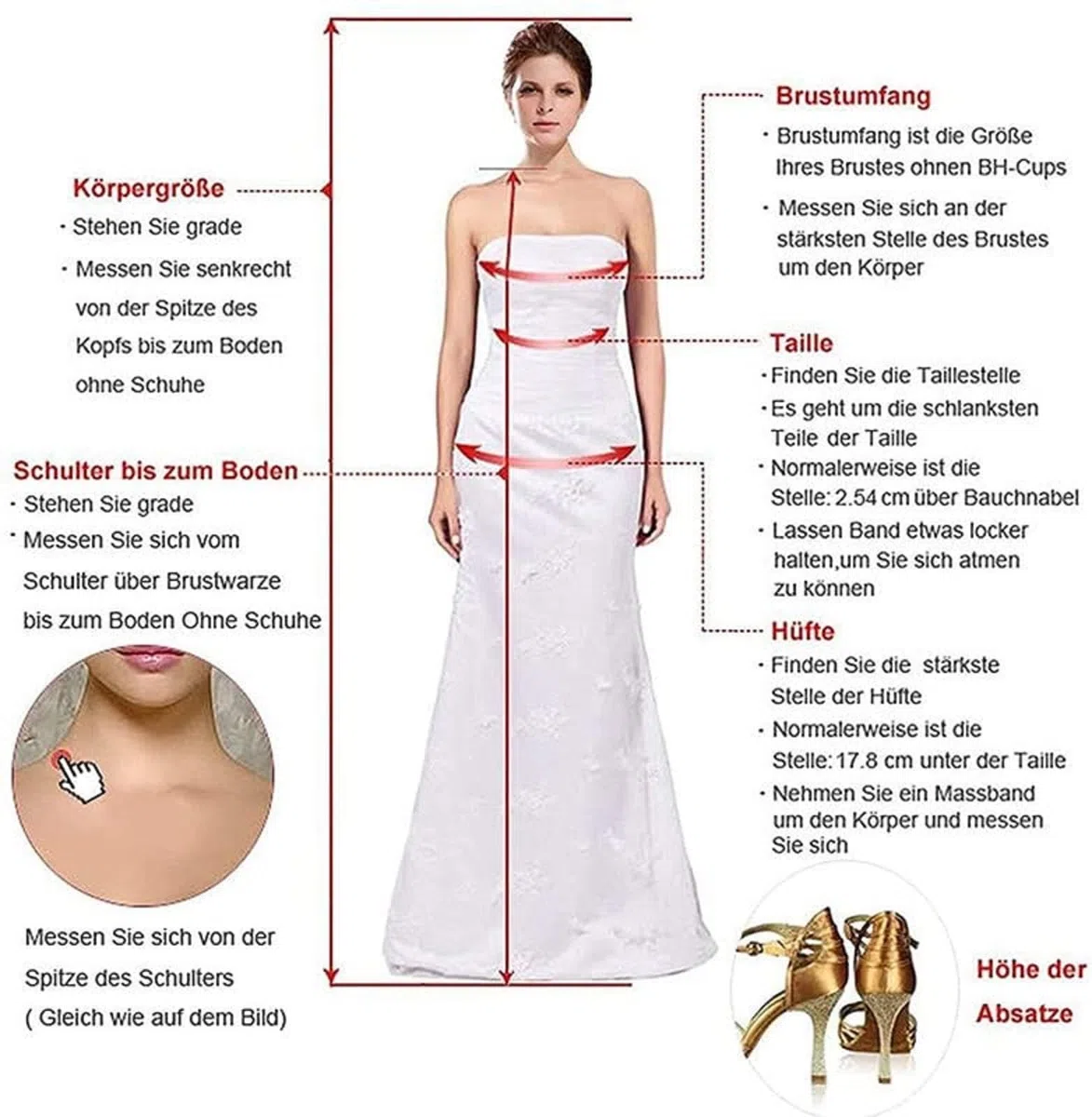 JAEDEN V-Ausschnitt Brautkleider Spitze Hochzeitskleider für Damen A-Linie Tüll Standesamt Kleid mit Schleppe