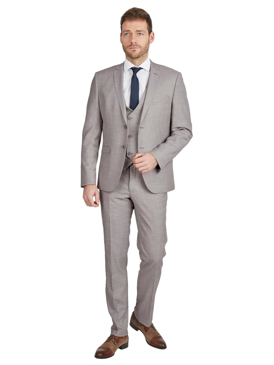 Steffen Klein Herren Anzug - Dreiteiler - Slim Fit - Business Anzug mit Weste - Elastischer Komfort