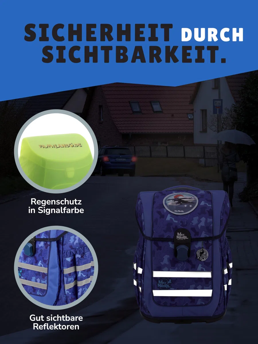 Familando - McNeill Ergo Complete Schulranzen Set - 10-teilig mit Schultüte - Puzzle - Ergonomisch & 3-Fach verstellbar - 1150g leicht mit 20L Volumen & Reflektoren - Für Grundschule ab 1. Klasse
