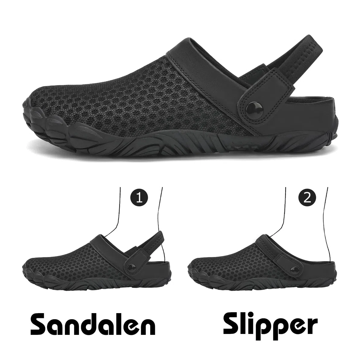 Mishansha Clogs Herren Barfuß Gartenschuhe Damen Gr.36-48 | Sommer Pantoletten, Unisex Hausschuhe, Atmungsaktiv, Leicht