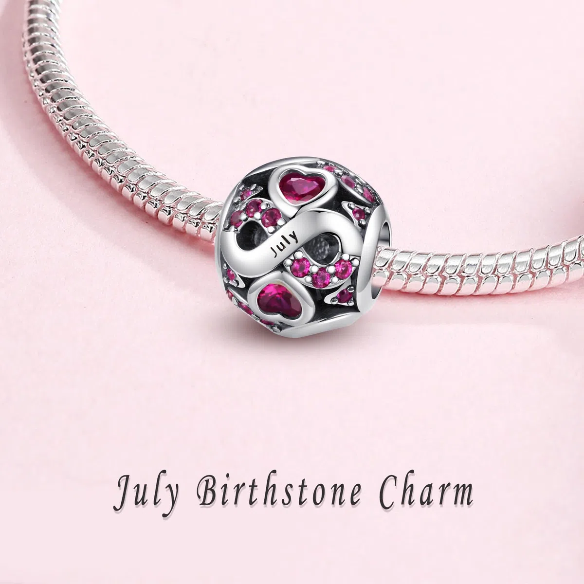 925 Sterling Silber Geburtsstein Charms Anhänger mit 5A Cubic Zirkonia Dangle Beads Charms,Openwork Perlen Liebesherz Anhänger für Pandora Europäische Charme Armband Schmuck