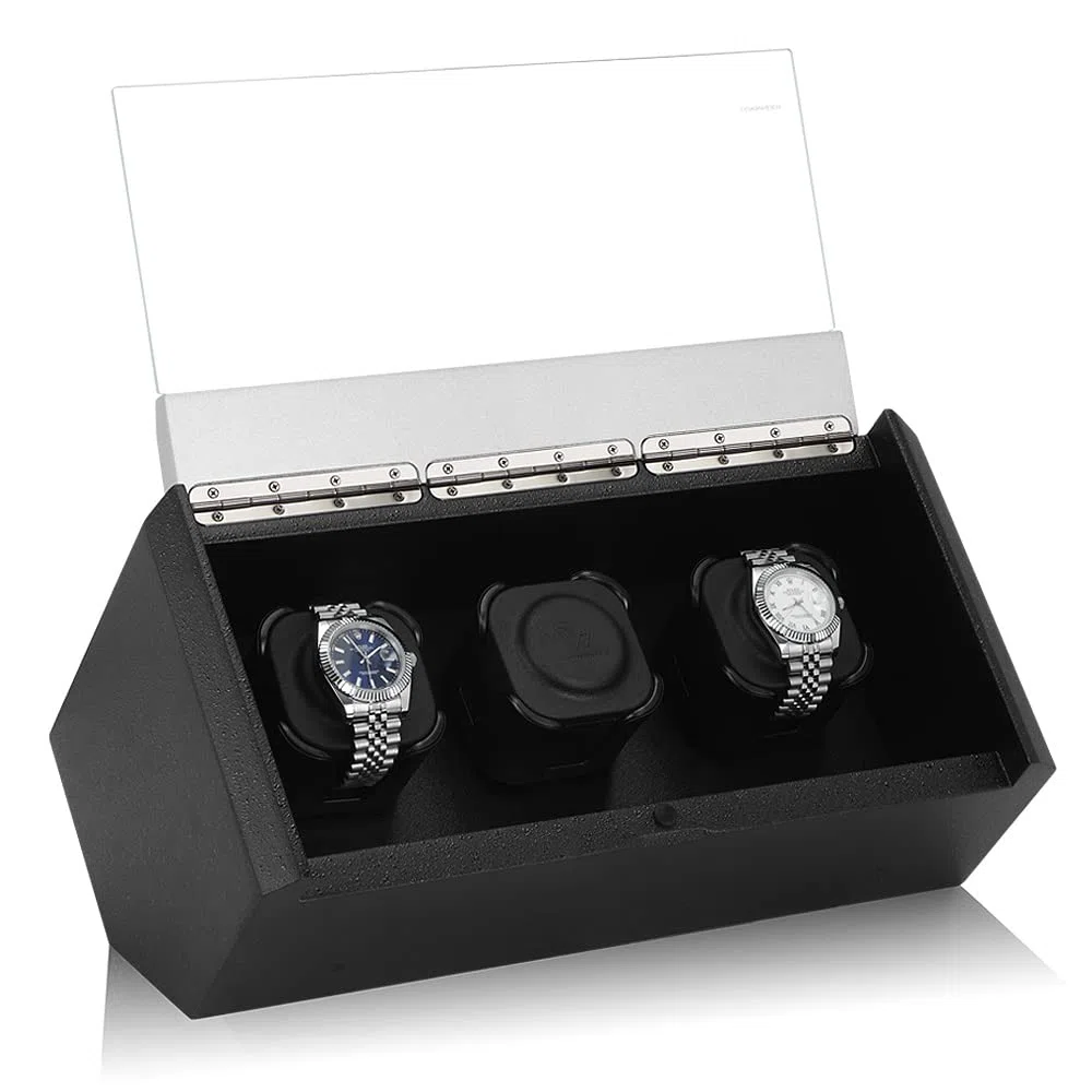 Uhrenbeweger Carat für 3 Uhren Watch Winder for 3 Watches Black