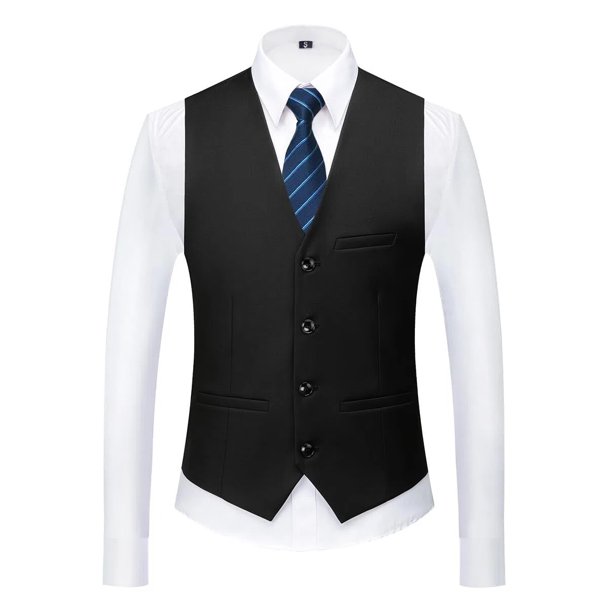KUDORO Herren Anzüge 3-teilig Slim Fit Einreihig Zwei Knöpfe für Hochzeit Business Herren 3-Stücke Formell Sakko Weste Hose mit Krawatte