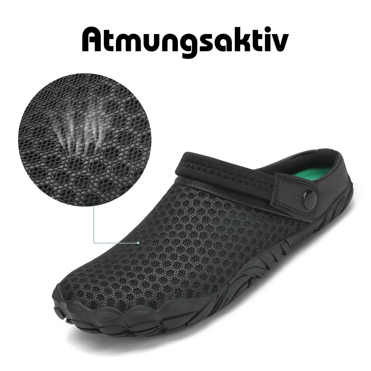 Mishansha Clogs Herren Barfuß Gartenschuhe Damen Gr.36-48 | Sommer Pantoletten, Unisex Hausschuhe, Atmungsaktiv, Leicht