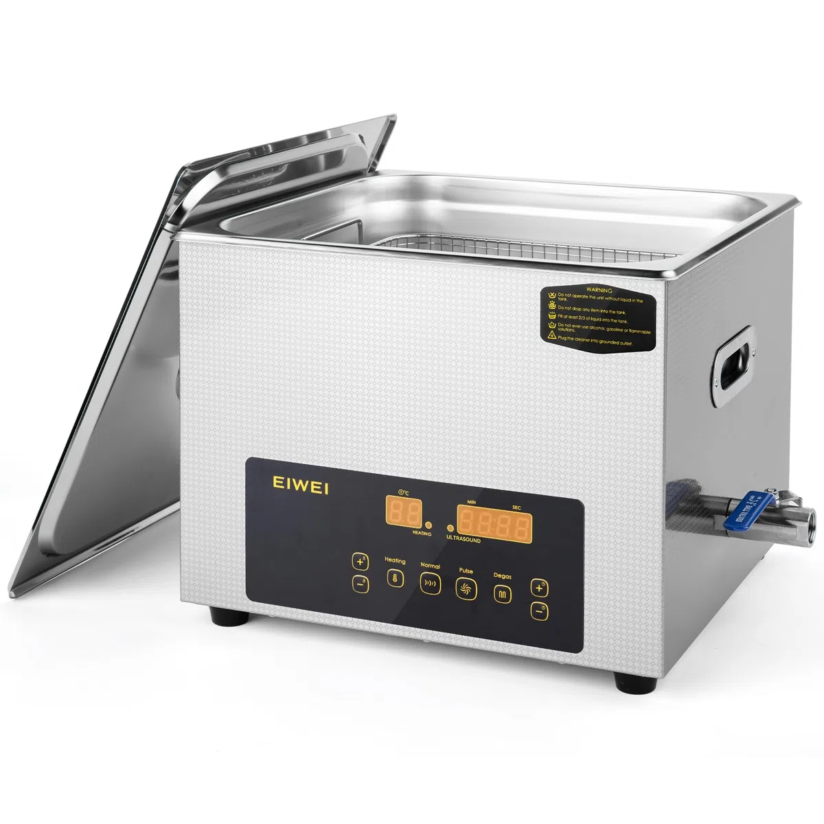 Ultraschallreiniger 15L mit zwei Leistungsstufen (Voll-/Halbleistung), Heizung, Timer & Entgasungsfunktion – ideal für Vergaser, Bauteile, Schmuck, Brillen, Zahnprothesen, Leiterplatten