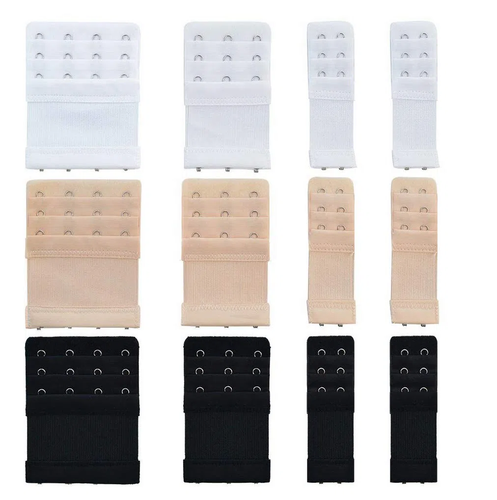 XREE 12 Stücke BH Verlängerung, Bra Extender, BH Erweiterung 2 Haken/ 3 Haken/4er-Haken BH Erweiterung BH-verlängerung für Frauen-BH 3 Farben
