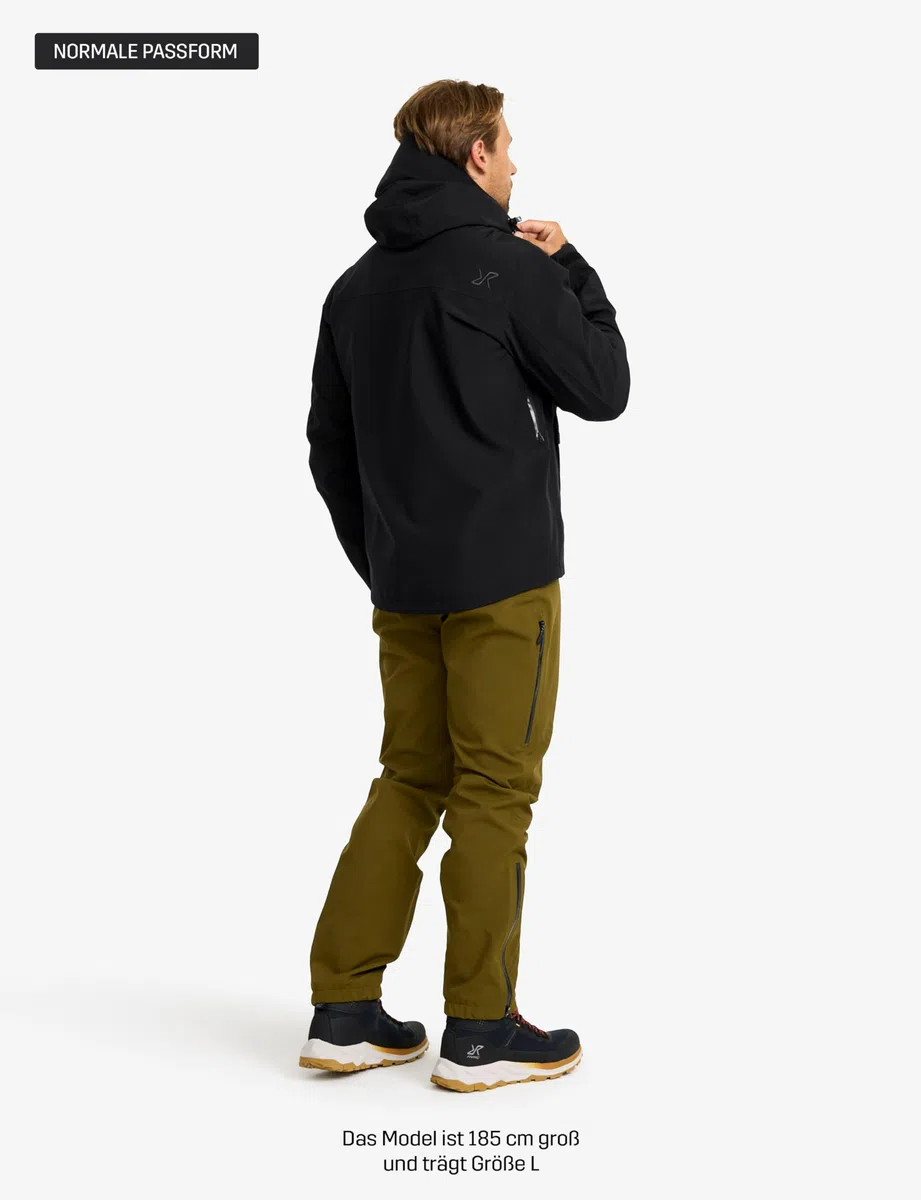 RevolutionRace Silence Proshell 3L Jacket, Herrenjacke, belüftete und wasserdichte Jacke für Wanderungen und andere Outdoor-Aktivitäten, Black/Anthracite 3.0, L