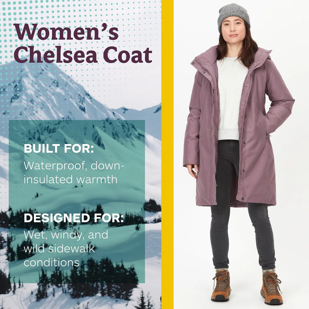 Marmot Damen Wm's Chelsea Coat, Leichte Daunenjacke, wasserdichter Daunenparka, warmer Wintermantel, regendichte Winterjacke, winddichte Funktionsjacke, Outdoorjacke mit Kapuze