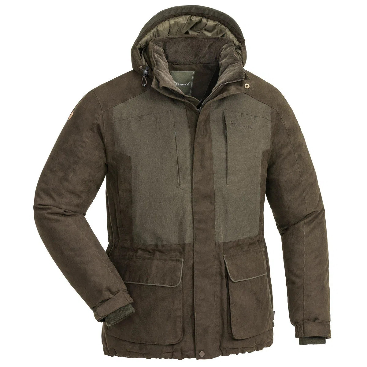 Pinewood Herren Abisko Småland 2.0 Jagd Jacke - Jagdjacke Herren - wind- und wasserdicht - bequeme Passform mit abnehmbarer Kapuze und anderen praktischen Details