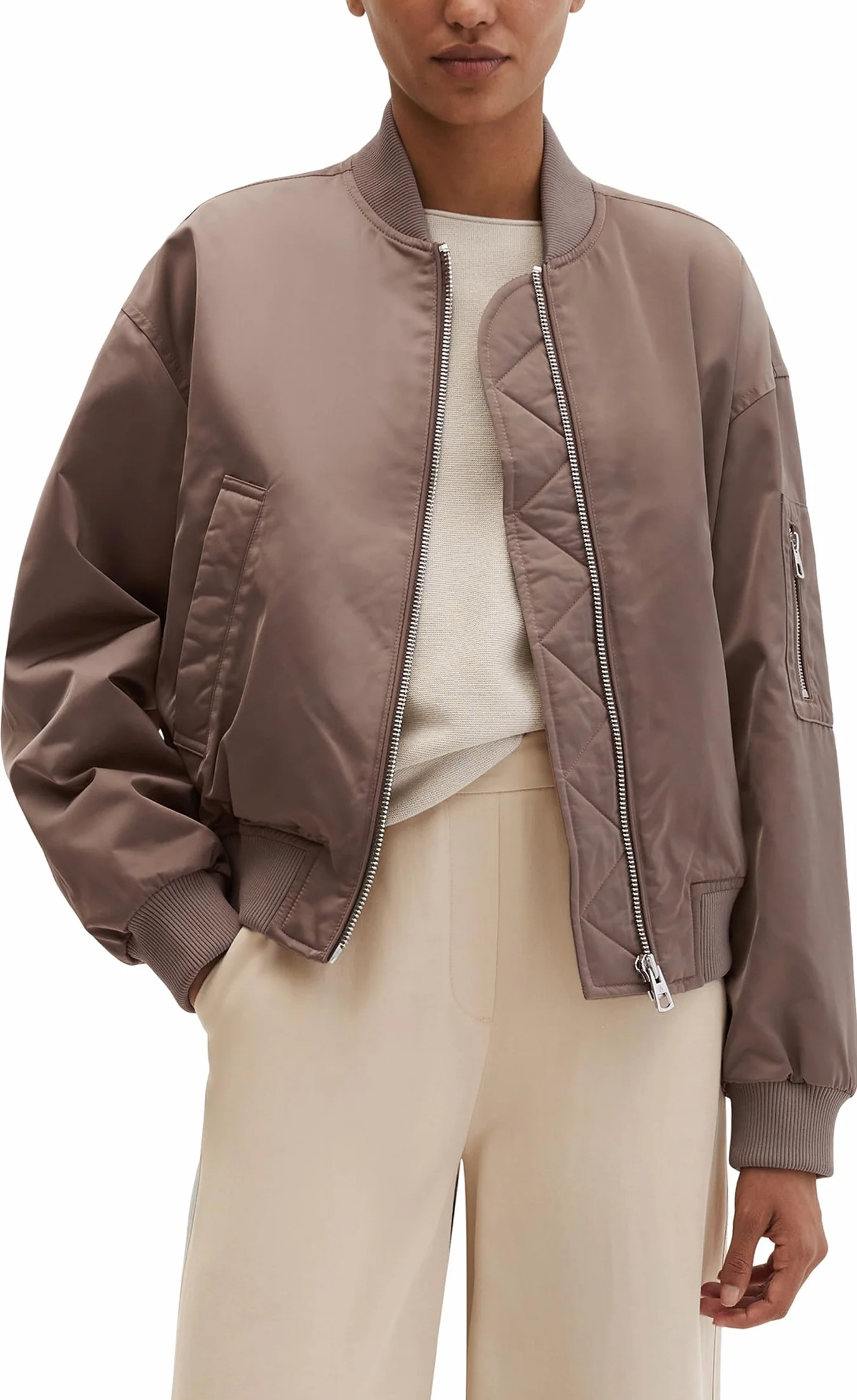 Marc O'Polo Blouson im Aviator-Stil Regular aus recyceltem Shiny-Polyester-Twill