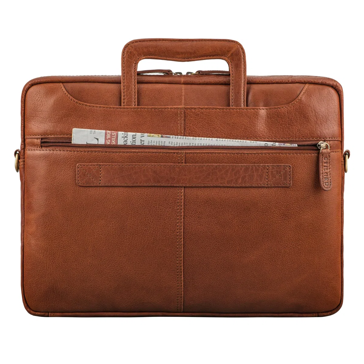 STILORD 'Farleigh' 15.6 Zoll Laptop-Tasche Leder mit Griff Umhängetasche Herren Arbeit Reisen Business Tasche Schmal Echtleder Laptophülle mit Schultergurt und Handschlaufe