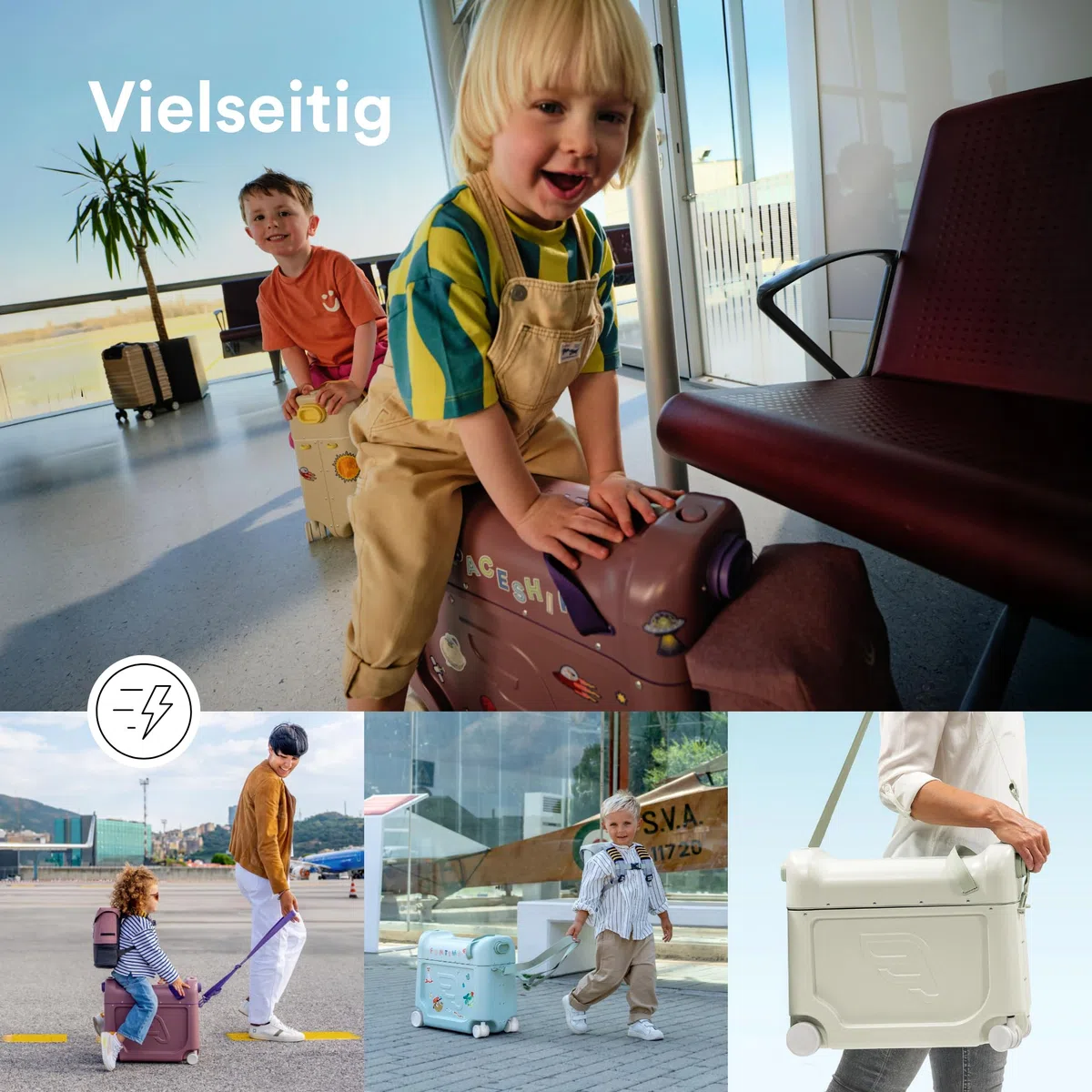 Stokke JetKids Travel Bundle, Hazy Lilac - Enthält den BedBox Aufsitzkoffer & das Backpack - Ideal für Kinder von 2-7 Jahren (bis 35 kg)
