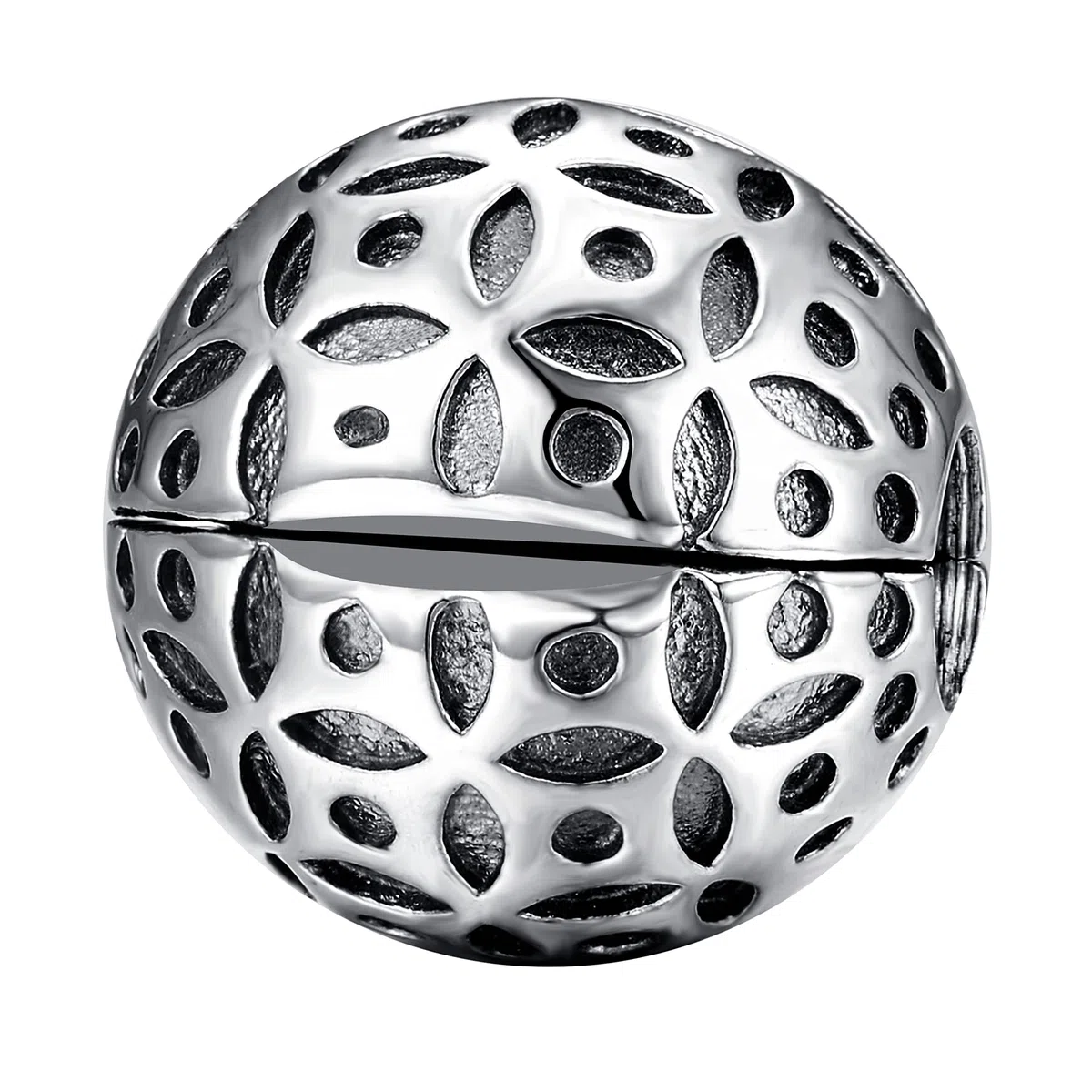 Andante-Stones 925 Sterling Silber Bead Charm Clip Stopper Sphere Tupfen - Element Kugel für European Beads Modul Armband + Organzasäckchen