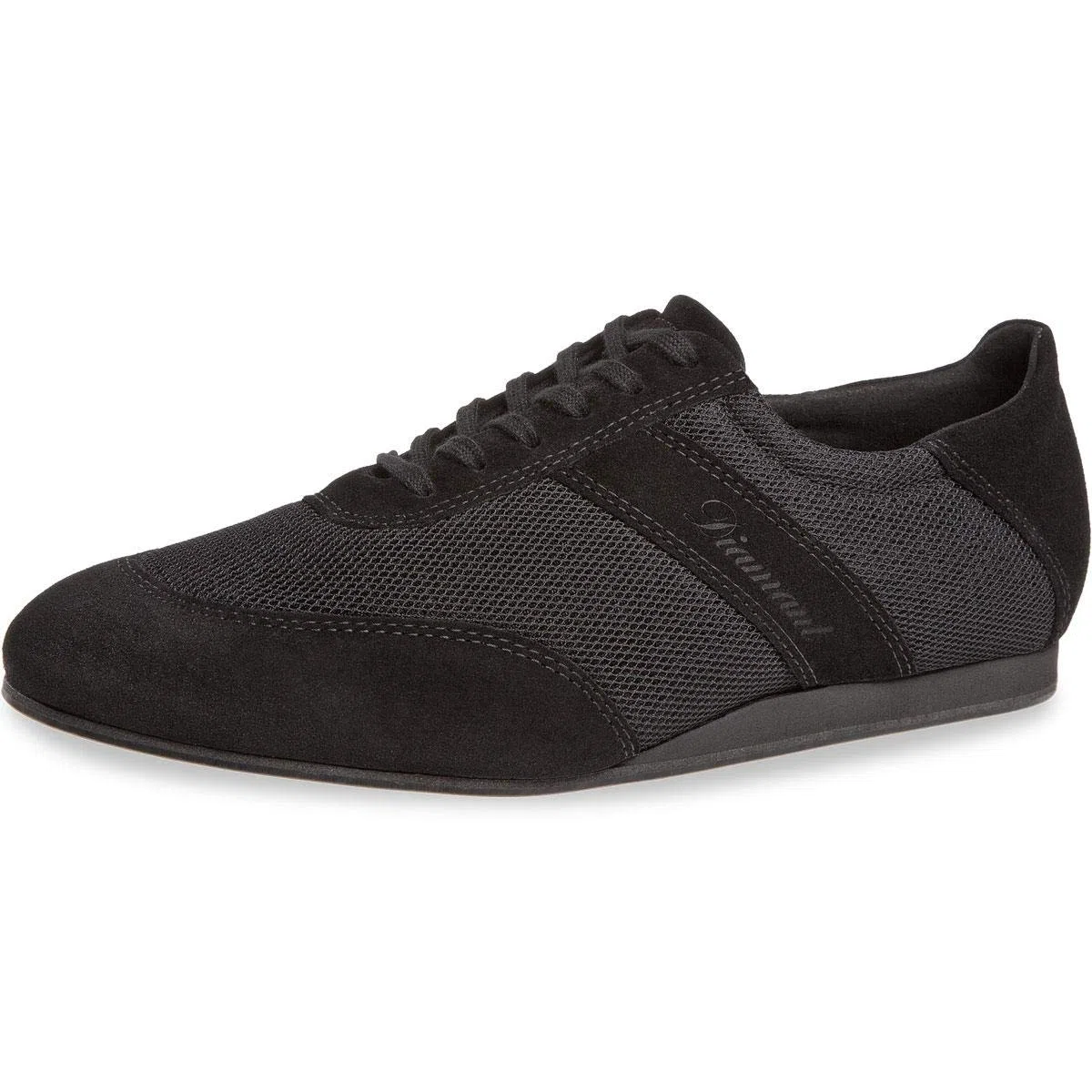 Diamant Herren Tanz Sneakers 192-425-577-V - Veloursleder/Mesh Schwarz - 1,5 cm Keilabsatz - VarioSpin Sohle - Made in Germany