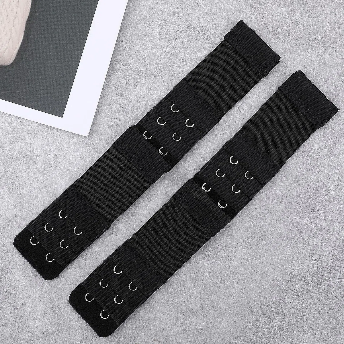 Piriuuo 4 Stück BH Verlängerung, 9,7 x 3,2 cm Damen BH-Verlängerer BH Erweiterung 2 Haken 3 Reihen Elastische Unterwäsche Verlängerungsschnalle Weiches Polyester BH Verschluss Verlängerung