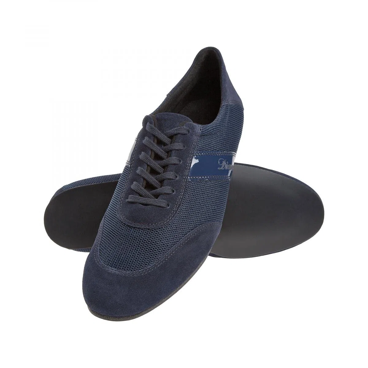Diamant Herren Tanz Sneakers 192-425-582-V - Veloursleder/Mesh Navy-Blau - 1,5 cm Keilabsatz - VarioSpin Sohle - Made in Germany
