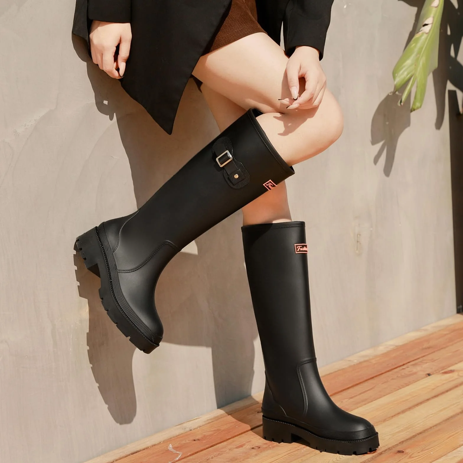Gummistiefel Damen Lange Stiefel, Original Wasserdicht Hohe Rutschfeste, Sicherheitsstiefel Gummischuhe Bequeme Gartenschuhe Für den Innen- und Außenbereich