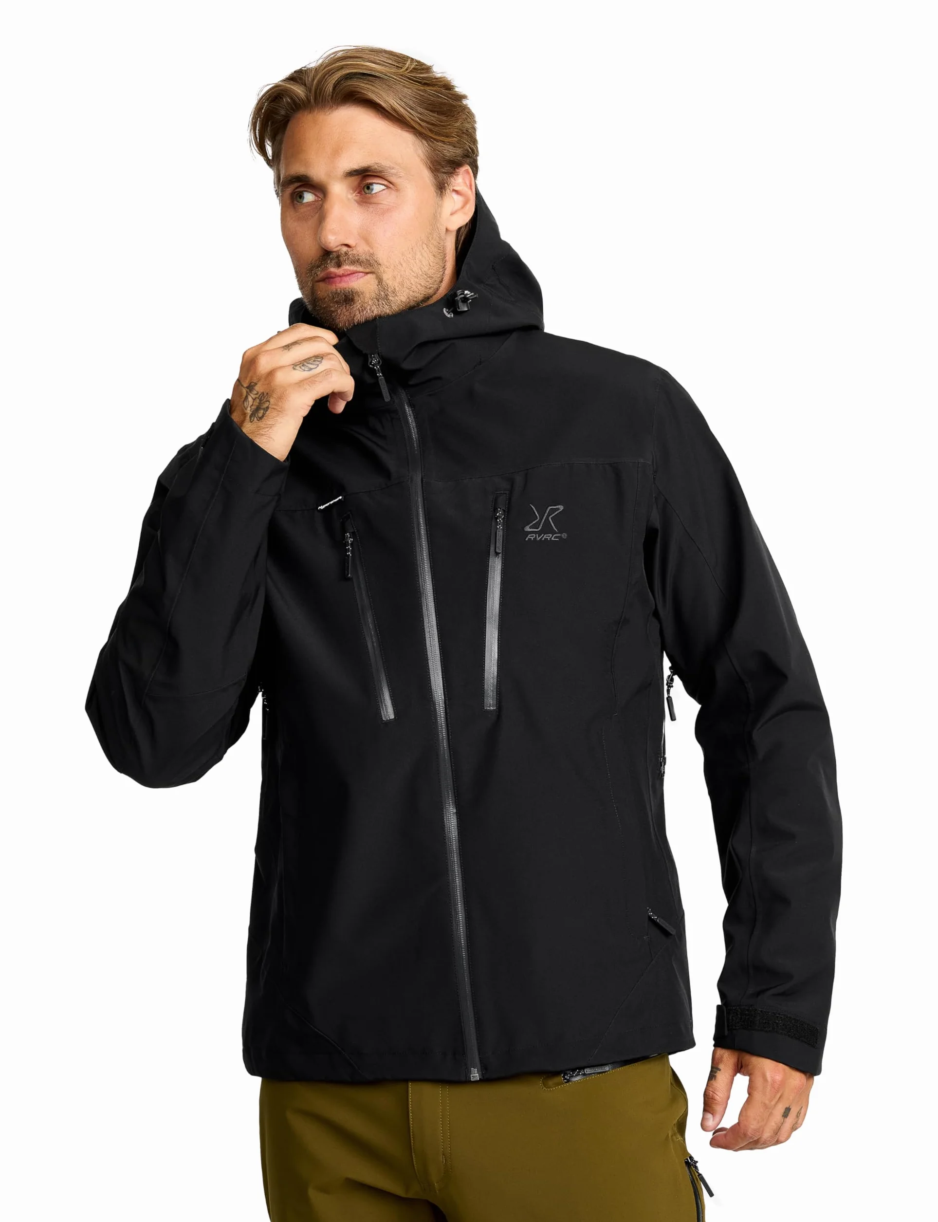 RevolutionRace Silence Proshell 3L Jacket, Herrenjacke, belüftete und wasserdichte Jacke für Wanderungen und andere Outdoor-Aktivitäten, Black/Anthracite 3.0, L