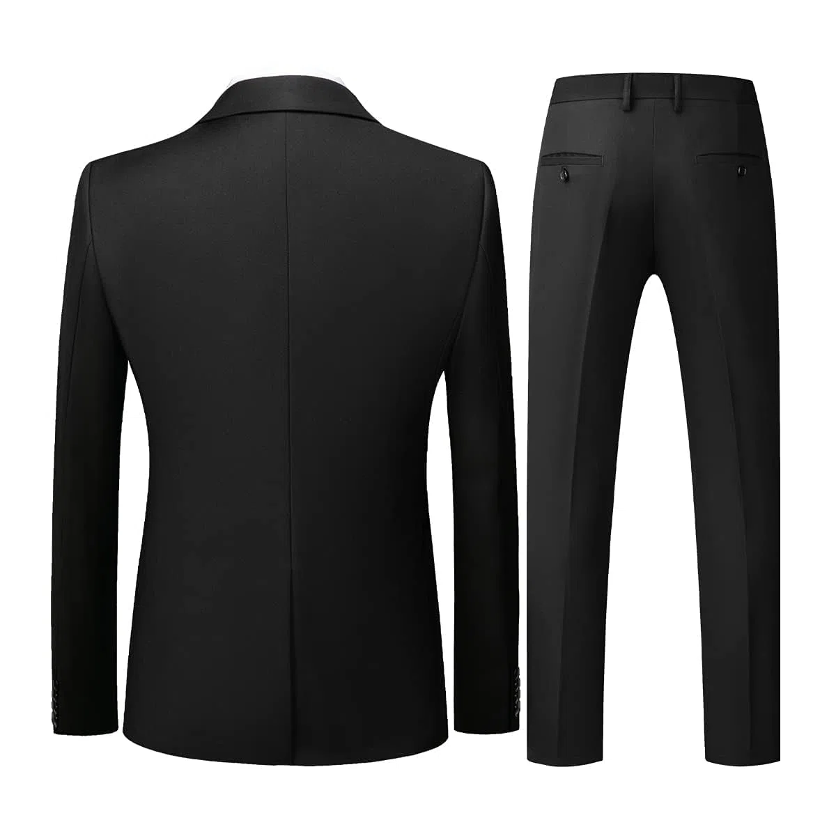 KUDORO Herren Anzüge 3-teilig Slim Fit Einreihig Zwei Knöpfe für Hochzeit Business Herren 3-Stücke Formell Sakko Weste Hose mit Krawatte