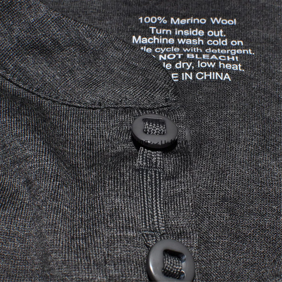Henley Herren Wolljersey Basic Layer Langarm Top Out Door Warm Kleidung Hemd, marineblau, XL