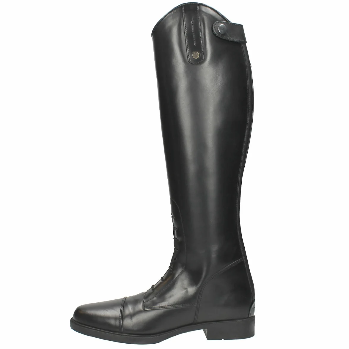 QHP Leder-Reitstiefel Julia für Kinder schwarz Normale Wadenweite (40)