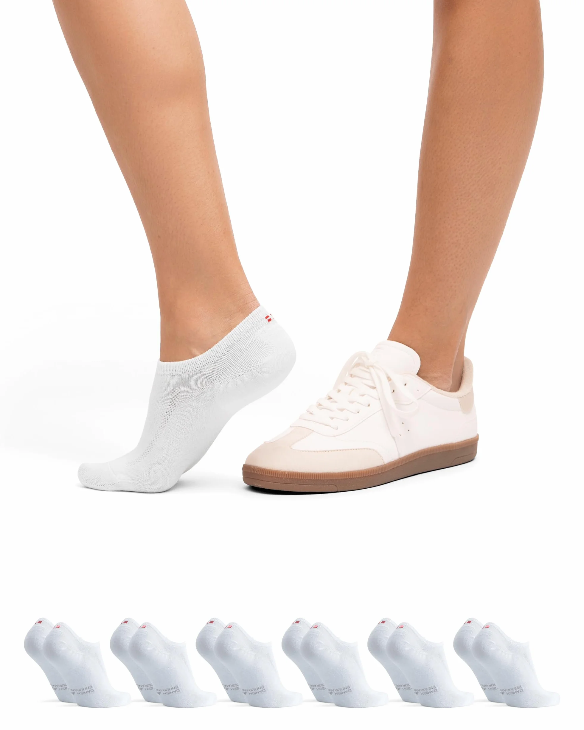 DANISH ENDURANCE 6 Paar Füßlinge aus Bio-Baumwolle, Unsichtbare Sneaker-Socken, Kurze Sommer Socken, Ballerina Socken, Rutschfest, Damen & Herren